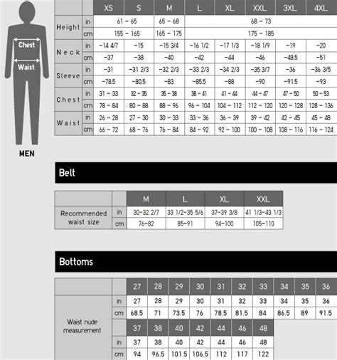 uniqlo dress shirt size chart.